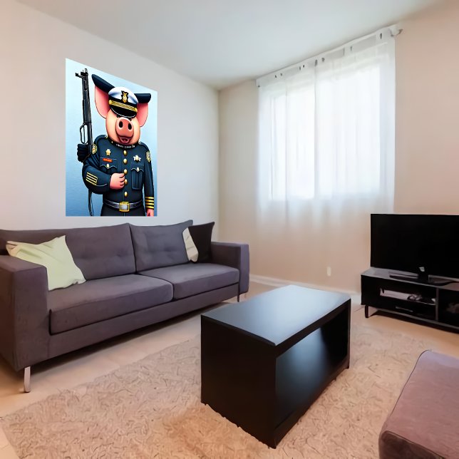 Portrait of a Pig in police uniform | AI Art Poster (Creator Uploaded)