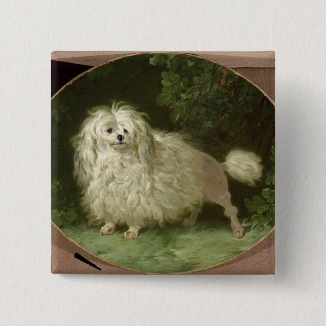 Portrait of a Poodle 15 Cm Square Badge (Front)