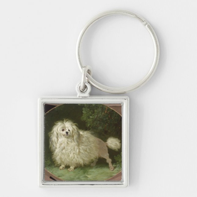 Portrait of a Poodle Key Ring (Front)