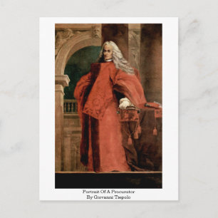 Portrait Of A Procurator By Giovanni Tiepolo Postcard