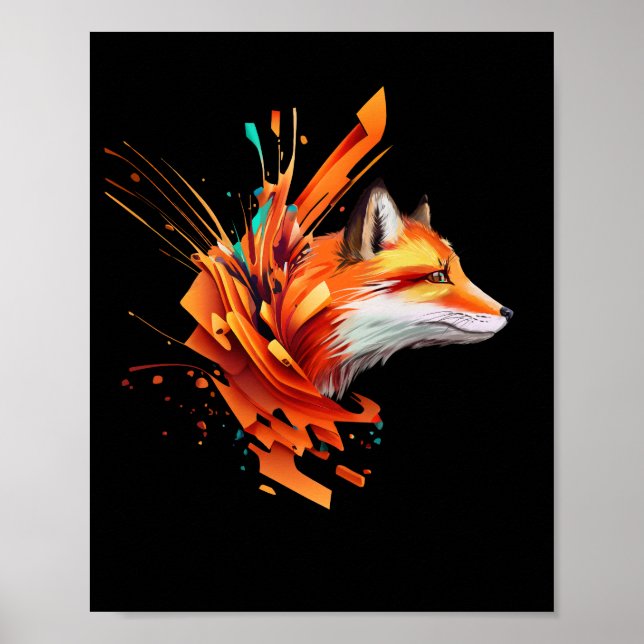 Portrait of a red fox poster (Front)