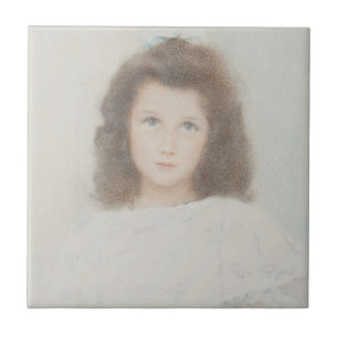 Portrait of a Renee Lambert de Rothschild Ceramic Tile
