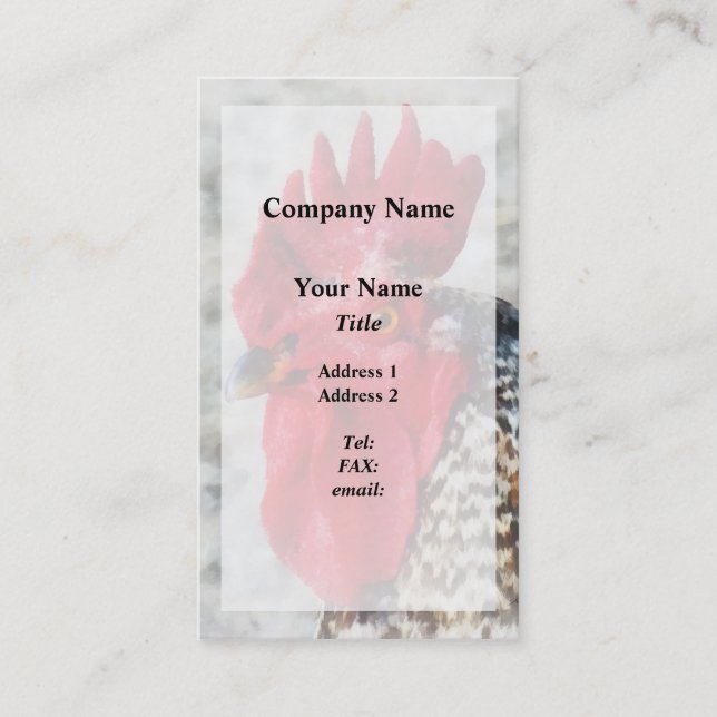 Portrait of a Rooster Business Card (Front)