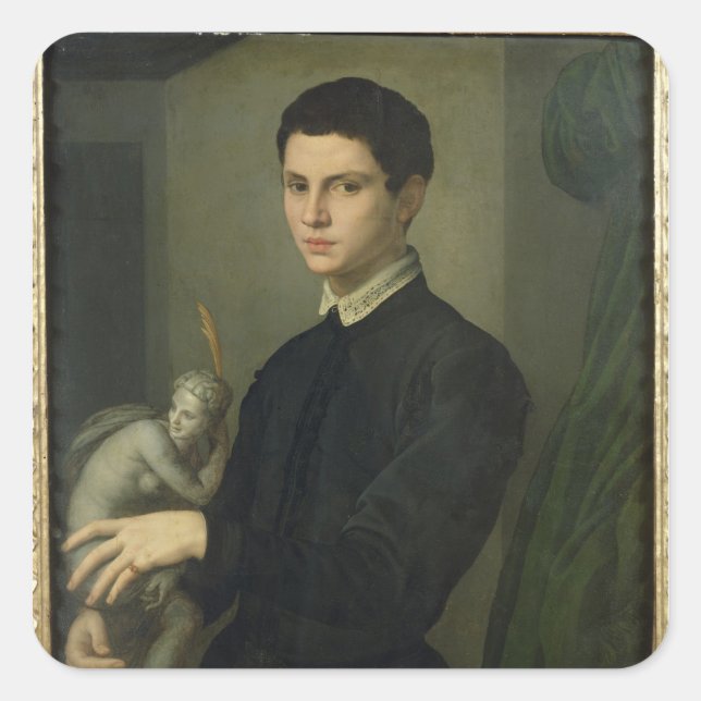 Portrait of a Sculptor Square Sticker (Front)