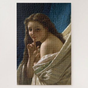 Portrait of a Sly and Teasing Female Beauty Jigsaw Puzzle