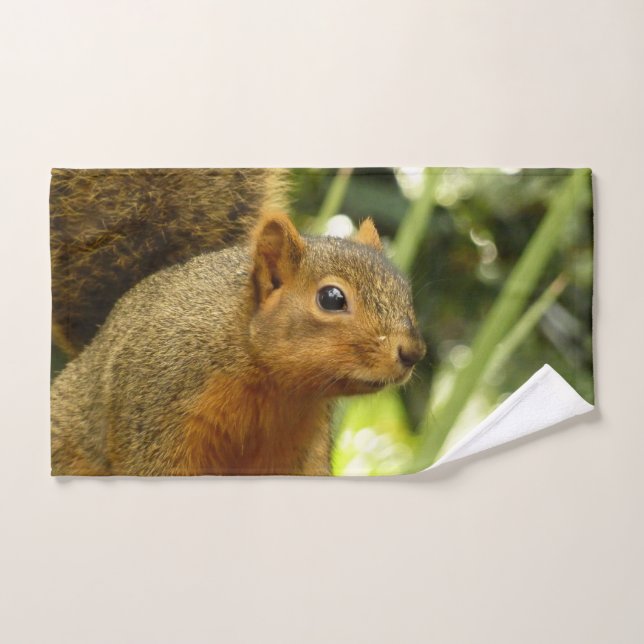 Portrait of a Squirrel Nature Animal Photography Hand Towel (Hand Towel)