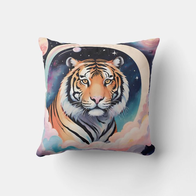 Portrait of a tiger in space cushion (Back)