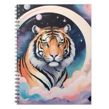 Portrait of a tiger in space