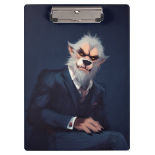 Portrait of a Werewolf in a Suit Clipboard