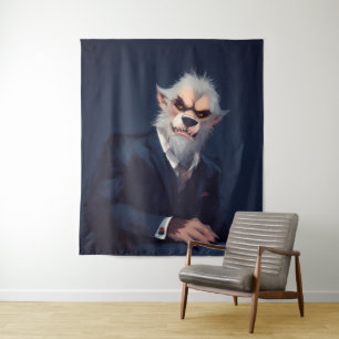 Portrait of a Werewolf in a Suit Tapestry