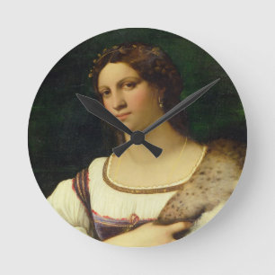 Portrait of a Woman, 1512 (oil on canvas) Round Clock