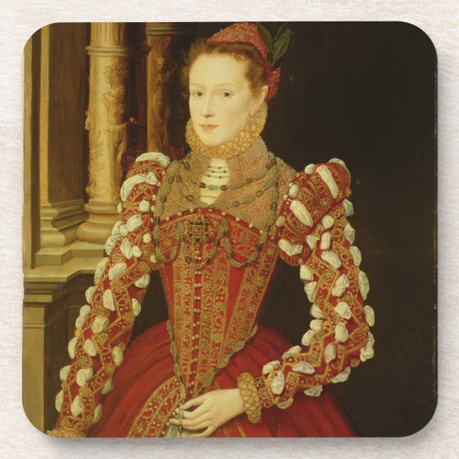 Portrait of a Woman, 1567 (oil on panel) Coaster (Front)