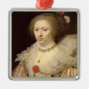 Portrait of a Woman 2 Metal Tree Decoration