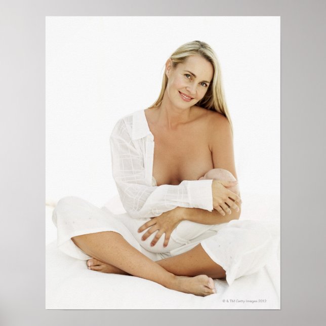 Portrait of a woman breastfeeding a baby (3-6 poster (Front)