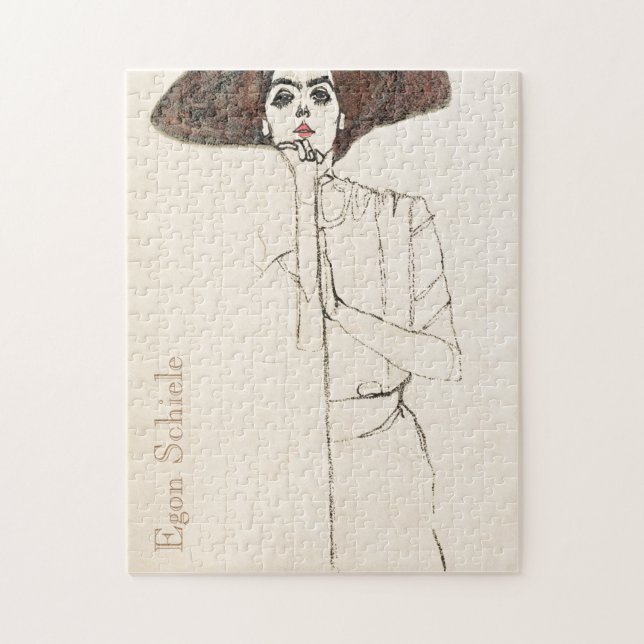Portrait of a Woman by Egon Schiele  Jigsaw Puzzle (Vertical)