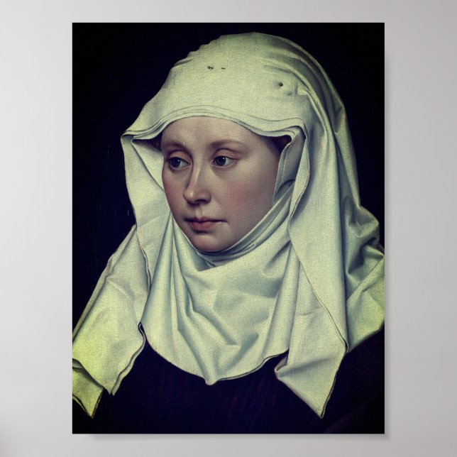 Portrait of a Woman - by Robert Campin (c. 1435) Poster (Front)