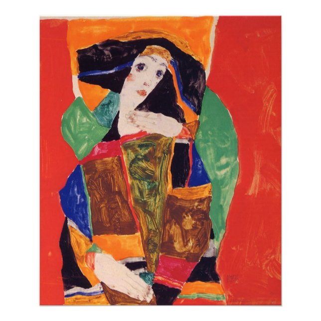 "Portrait of a Woman" Egon Schiele Photo Print (Front)