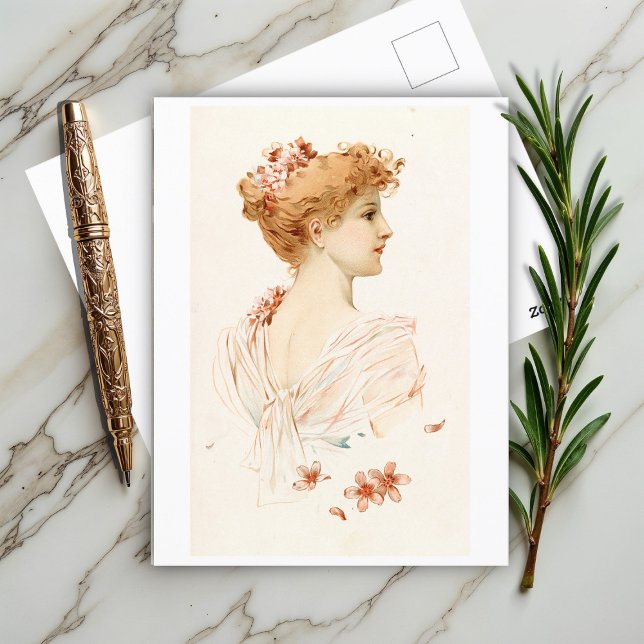 Portrait of a Woman, Louis Prang Postcard (Creator Uploaded)