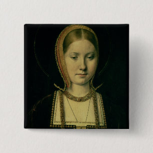 Portrait of a woman, possibly Catherine of Aragon 15 Cm Square Badge
