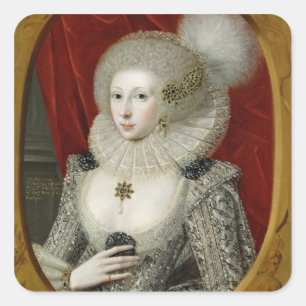 Portrait of a woman, possibly Frances Cotton, Lady Square Sticker