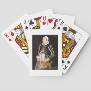 Portrait of a Woman, probably Catherine Carey, Lad Playing Cards