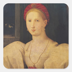 Portrait of a Woman Square Sticker