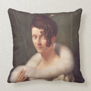 Portrait of a woman with a hair pin cushion