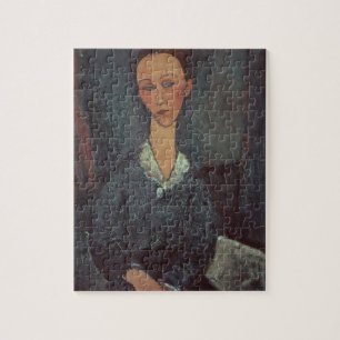 Portrait of a Woman with a White Collar (oil on ca Jigsaw Puzzle