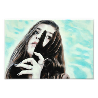 Portrait of a Woman With Artistic Glove on Photo Print
