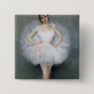 Portrait of a Young Ballerina 15 Cm Square Badge