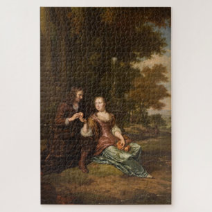 Portrait of a Young Couple (Vintage Dutch Art) Jigsaw Puzzle