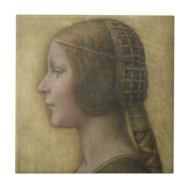 Portrait of a Young Fiancee by Leonardo da Vinci Ceramic Tile (Front)