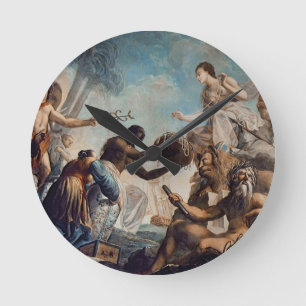 Portrait of a young Gentleman (oil on canvas) Round Clock