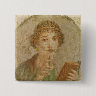 Portrait of a young girl 15 cm square badge