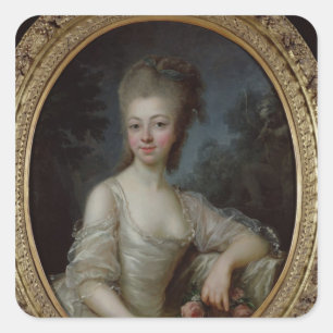Portrait of a Young Girl, 1775 Square Sticker