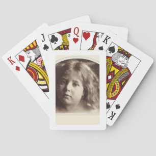 Portrait of a Young Girl (albumen print from a col Playing Cards
