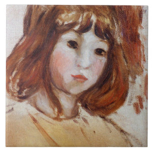Portrait of a Young Girl (by Berthe Morisot) Ceramic Tile