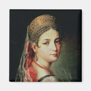 Portrait of a Young Girl in Sarafan and Magnet