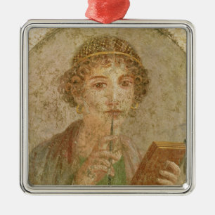Portrait of a young girl metal tree decoration