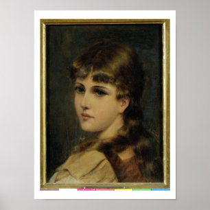 Portrait of a Young Girl (oil on panel) Poster