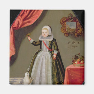 Portrait of a Young Girl with a Bird Magnet