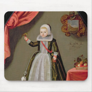 Portrait of a Young Girl with a Bird Mouse Pad