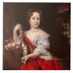 Portrait of a Young Lady (oil on canvas) Ceramic Tile