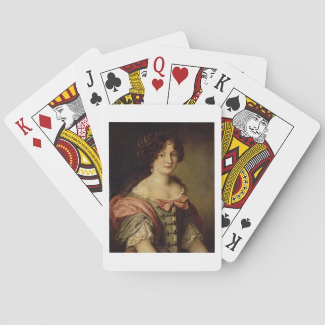 Portrait of a young lady playing cards (Back)