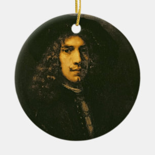 Portrait of a Young Man, 1658 (oil on canvas) Ceramic Tree Decoration