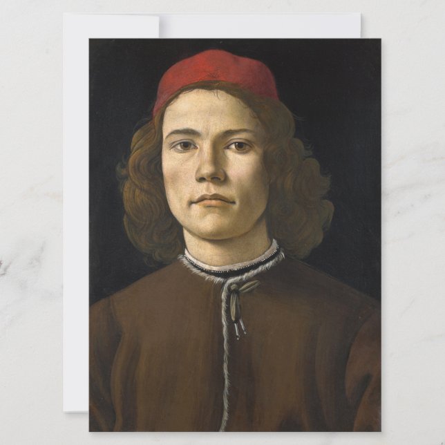 Portrait of a Young Man (by Botticelli) Card (Front)