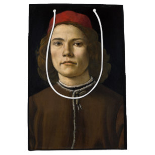 Portrait of a Young Man (by Sandro Botticelli) Medium Gift Bag