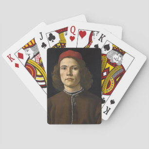 Portrait of a Young Man (by Sandro Botticelli) Playing Cards