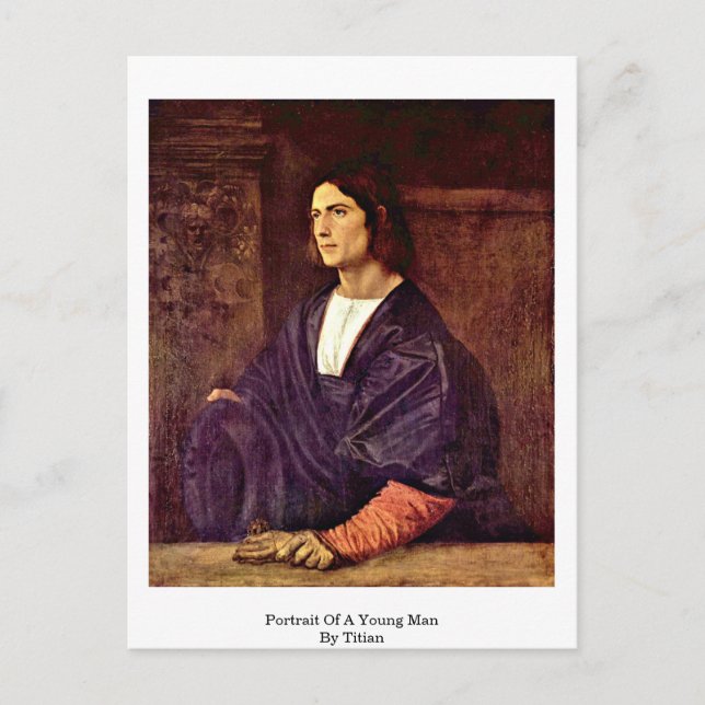 Portrait Of A Young Man By Titian Postcard (Front)