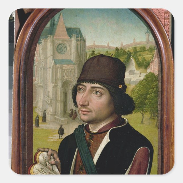 Portrait of a Young Man, c.1480 Square Sticker (Front)